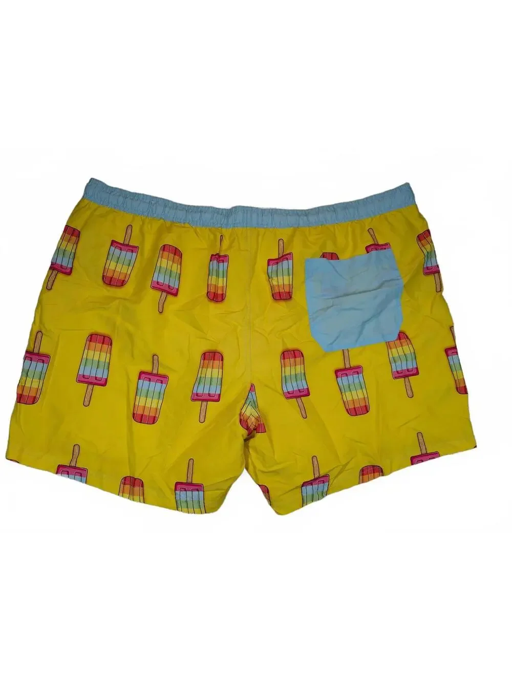 Celebrate Pride Popsicle Print Swim Trunks Drawstring Mesh Lined Mens 3XL 48-50